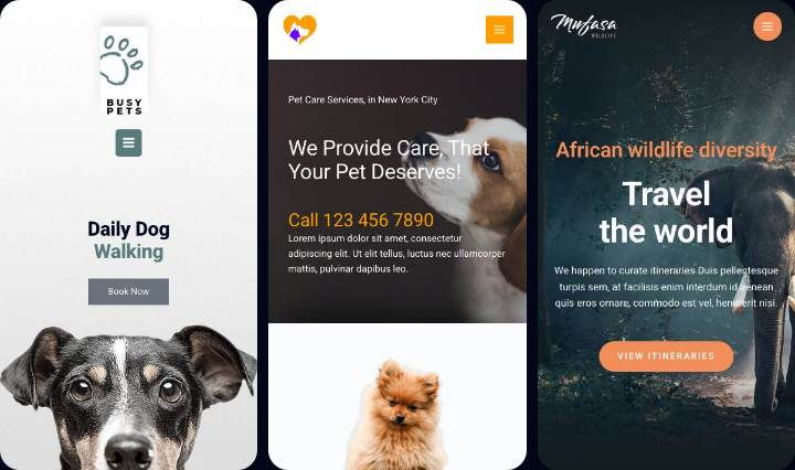 Pets mobile collage